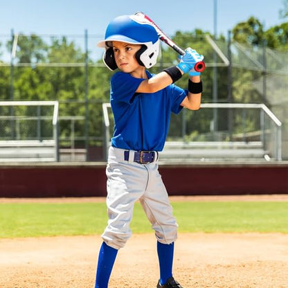 Youth Baseball Batting Gloves,Kids Super Grip Softball/Teeball Gloves for Boys and Girls - color: Blue/White, size: Youth XS/S(5.5-6in)