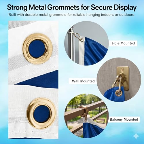DMSE Solid Royal Blue Flag, 2x3 Flag, UV Resistant, Fade Resistant Material with Metal Grommets (2ft x 3ft), (Polyester), (Royal Blue) - color: Royal Blue, size: Polyester (2 x 3 ft)
