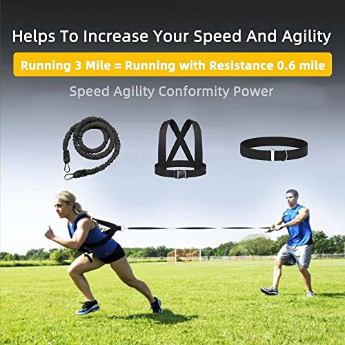Resistance Explosive Training Rope Force Improve Power, Agility, Strength Track and Field Football Basketball Volleyball Multi-Directional Physical Equipment - color: black rope, size: 13.1FT