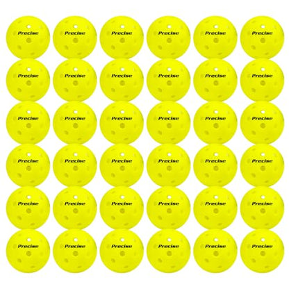 PRECISE Pickleball Balls – Outdoor A 40 Model with 40 Holes – USAPA Approved – Durable Flight Design - color: Yellow, size: 36 Balls