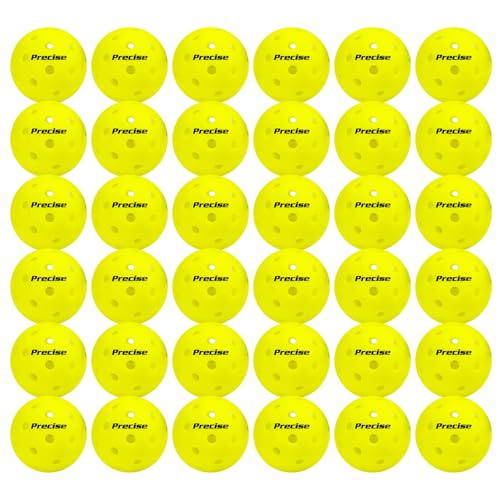 PRECISE Pickleball Balls – Outdoor A 40 Model with 40 Holes – USAPA Approved – Durable Flight Design - color: Yellow, size: 36 Balls