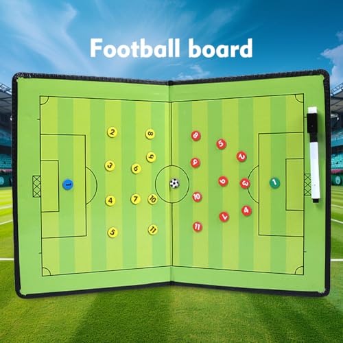 Football Tactic Board, Soccer Coaching Marker Board with Magnets, 2pcs Whiteboard Marker, Eraser