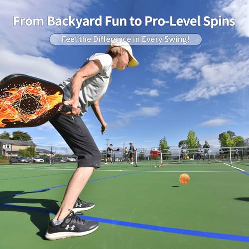 Fiberglass Pickleball Paddle Set-2 Pickleball Rackets, 12 Balls and 2 Portable Carry Bag,Pickleball Racquet Set for Men, Women, Kids, Adults