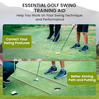 Golf Alignment Sticks 43 Inches Value 5-Pack with Premium Cover, Training Rods Essential Aiming Stick for Perfect Swing & Accurate Aiming & Effective Practice Guide - style: 5 Pcs in White