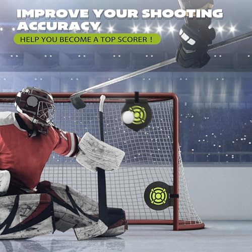 Hikeen Heavy Duty Magnetic Hockey Shooting Targets-7.9" Accuracy Trainers Hockey Targets with Hanging Rope for Hockey & Lacrosse Nets(4 Packs)