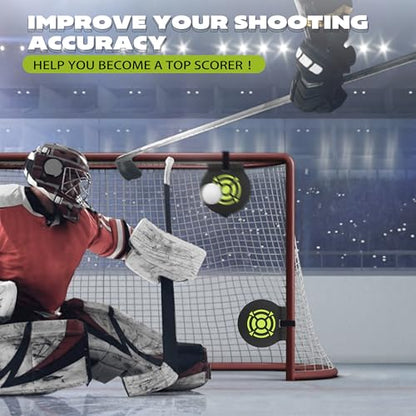 Hikeen Heavy Duty Magnetic Hockey Shooting Targets-7.9" Accuracy Trainers Hockey Targets with Hanging Rope for Hockey & Lacrosse Nets(4 Packs)