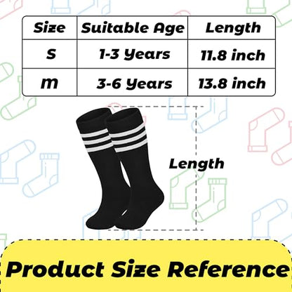 Sea Zaela 4 Pairs Kids Halloween Striped Knee-High Crew Length Socks, Unisex, Casual, 1-6 Years, Small, Red, 4 Count - color: A Black*4, size: 1-3T
