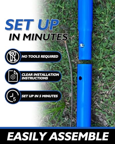 7x4FT Volleyball Rebounder Net Set with Training Accessories, Portable Bounce Back with 5 Adjustable Angles for Practice Volleying, Bumping, Spiking - Easy Set Up with Volleyball and Travel Bag - color: Blue