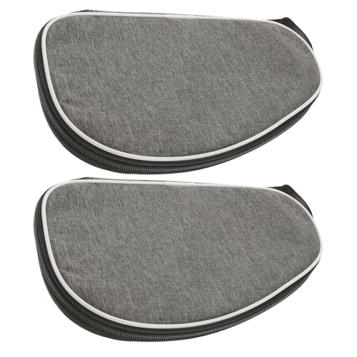 KALLORY Table Tennis Paddle Case and Bag 2pcs Set, Lightweight Grey Shell Cover, Practical Storage and Protective Tennis Racket Holder for Sports and Travel