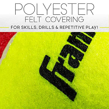 Franklin Sports Starter Tennis Balls - Pressureless, Low Bounce for Beginners - Great for Training + Practice - 3 Pack - All Court Surface