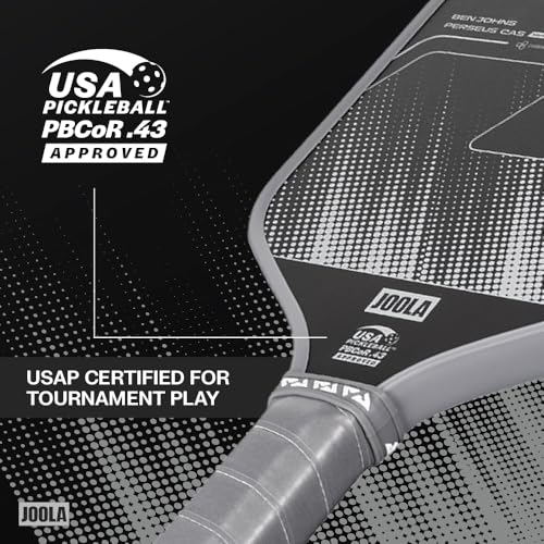 JOOLA Ben Johns CAS 16mm Carbon Fiber Pickleball Paddle - CAS Surface Tech - Control & Power Paddle - USAP Approved - Aero Curve - Feel-Tec Pure Grip - NFC Chip - color: Shadow Gray, size: Perseus