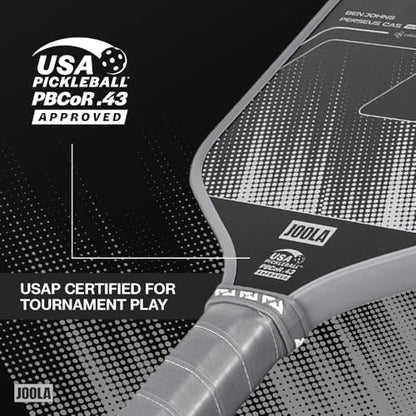 JOOLA Ben Johns CAS 16mm Carbon Fiber Pickleball Paddle - CAS Surface Tech - Control & Power Paddle - USAP Approved - Aero Curve - Feel-Tec Pure Grip - NFC Chip - color: Shadow Gray, size: Perseus