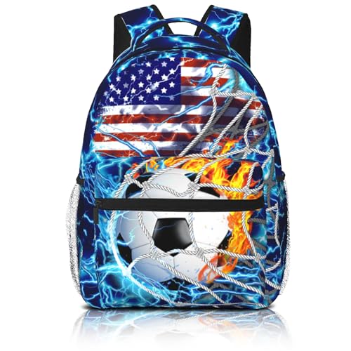 Soccer Backpack for Boys School Backpack for Kids Children Teens Elementary Middle School - Students Bookbag Ages 6-18, Waterproof Adjustable Soccer Bookbag Travel Daypack - color: Soccer