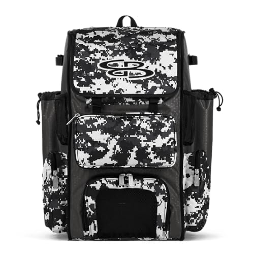 Boombah Superpack Bat Pack - Backpack Version (no wheels) - Holds 4 Bats - Camo Series - Multiple Color Options - color: Charcoal/Black_C23