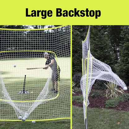 7x7 Baseball & Softball Practice, Hitting, & Pitching Net with Bow Frame, Carry Case and Strike Zone, Ultimate Training Net