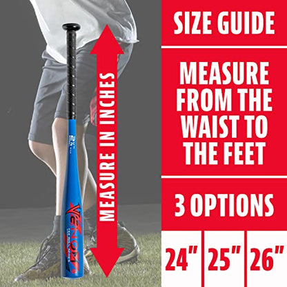 Franklin Sports Kids Teeball Bat - Venom + Barracuda Aluminum + Composite - USA Baseball Certified for Boys + Girls - Youth Metal Bat - Drop -10 to -13