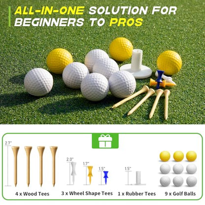 Bltend Dual Turf Golf Mat 31mm: 5x5ft/5x4ft Heavy-Duty Golf Hitting Mats Practice Outdoor/Indoor, Elite Dense Artificial Turf Matt Training Aid for Garage/Simulators/Driving Range/Backyard - style: 5'x4' Elite - 31mm