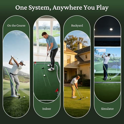 KELOB Golf Alignment Sticks Holder with Angle Adjustment, Detachable Rods with Metal Joints, Golf Swing Training Aid for Putting, Full Swing, Posture Correction, Portable Golf Trainer