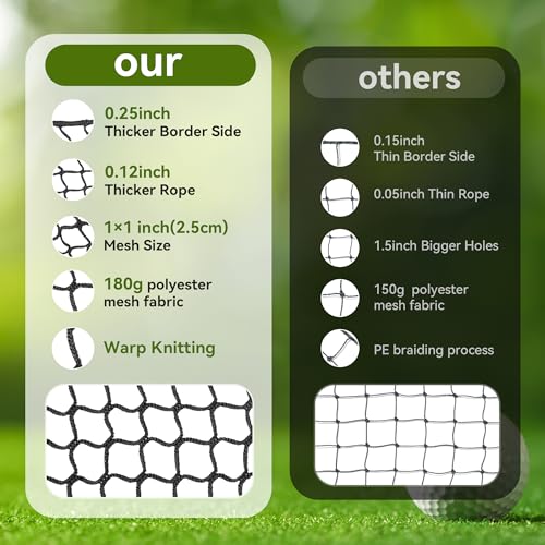 Golf Nets Practice，Sports Nets for Backyard Driving Real Golf Balls10ft to 60ft, Ball Stop Netting for Garage Swing Training, Indoor Outdoor Nylon Heavy Duty Soccer, Basketball, Pickleball Accessories - size: 20ft×40ft