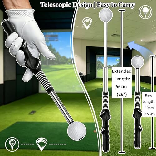 Golf Swing Trainer Kit for Right Handed Golfers Only – 3-in-1 Set Includes Swing Trainer, Wrist Fixator & Grip Trainer – Perfect for Tempo, Posture & Grip Correction – Portable Practice Aid
