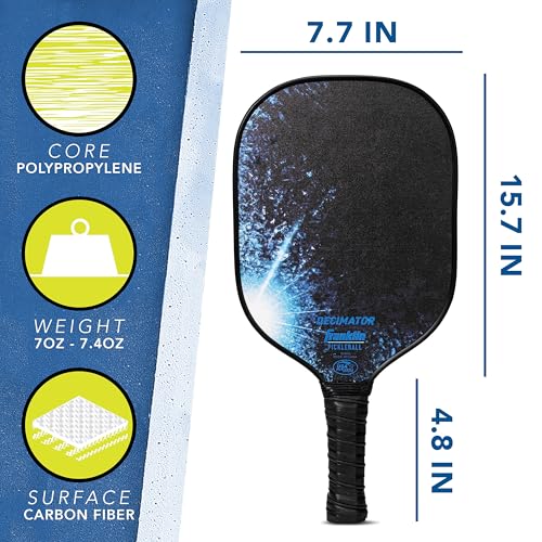 Franklin Pickleball 2 Player Carbon Fiber Paddle and X-40 Pickleball Set - (2) Carbon Fiber Paddles - (4) X-40 Balls - USA Pickleball Approved - style: Blue
