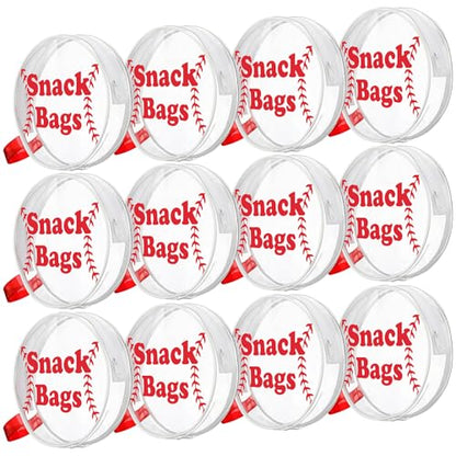Reginary 12 Pcs Baseball Snack Bags for Team Gifts Baseball Goodie Treat Candy Bags Pouch Clear PVC Waterproof with Zipper Party Favors for Team Christmas Birthday Gifts Sport Supplies - style: Baseball Snack Bag