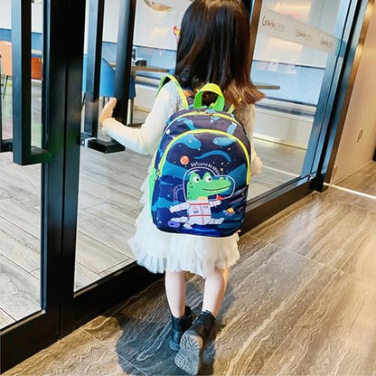 CHERUBIC Kids Toddler Cute Backpack Little Cartoon Travel Lightweight Bag Daypack For 3 Girls Boys (Space) - color: Baby Crocodile, size: Small-12"H