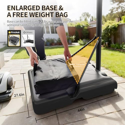 Portable Basketball Hoop 44 Inch Outdoor Backboard, 10FT Height Adjustable Basketball Goal for Teens, Kids and Adults, Play in Yard Park Gym Driveway Indoors