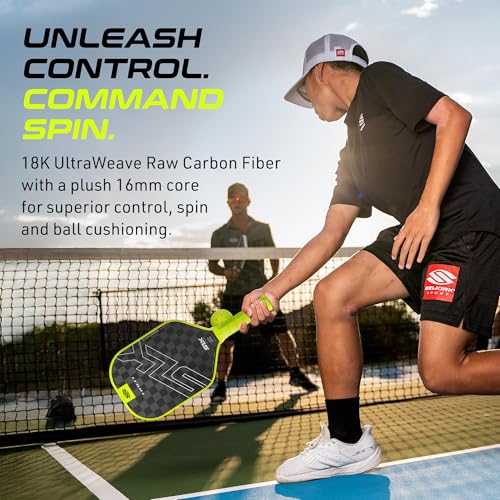 Selkirk Sport SLK Halo Raw Carbon Fiber Pickleball Paddle | Power, Pro and Control Pickleball Paddles | T700, 18K Ultraweave, Aramid Fiber LinkWeave | Designed & Controlled in USA - color: Control | Green | 2025, size: XL (Elongated Shape)