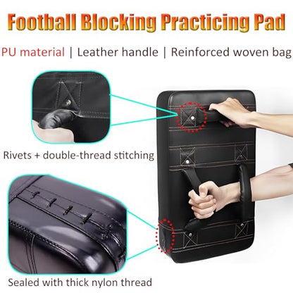 Thick 3.9in Blocking Pad for Football Training - Multi-Purpose Sports Drills Mat for Adult/Professional/Kids/Collegiate/Youth - Punching Pads for Martial Arts - size: LXW 15.7x25.6"
