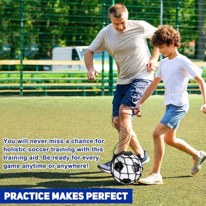 TOBWOLF Football Kick Trainer, Soccer Return Trainer Net Fits Ball Size 3, 4, 5, Hands-Free Soccer Kick Throw Training Aid