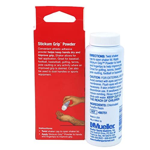 Mueller Stickum Grip Powder 1.25 oz Shaker - Fast & Easy Application! #490751