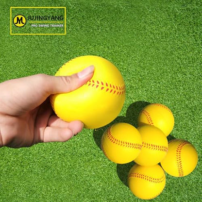 Baseball & Softball Swing Trainer Bat - Batting Practice Equipment - Includes Rope Swing Training Bat with 12 Training Balls & Tote Bag, Training Tool, Batting Aid