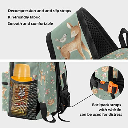 Woodland Forest Animals Deer Personalized School Backpack for Teen Kid-Boy/Girl Toddler Daypack Kindergarten Travel Bookbag - color: Option 5