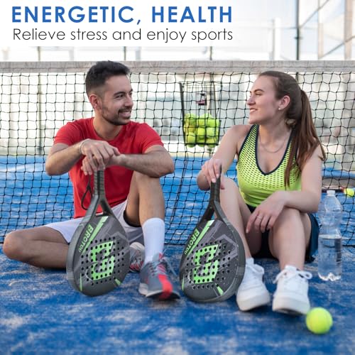BROTOU Padel Tennis Racket Carbon Fiber Surface with EVA Memory Foam Core with Carry Bag