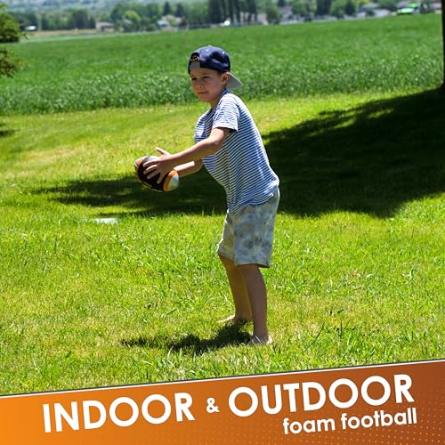 BOSS Foam Football - Toddler Junior Football for Kids - Each Quality Kids Football is 9” – Soft, Small Football Youth - color: Orange