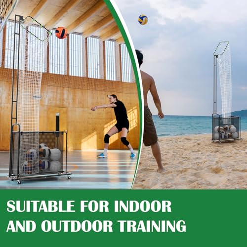 Volleyball Setter Training Equipment Net Volleyball Setting Trainer Setter Net with 5 Adjustable Angles & Heights, Indoor Outdoor Volleyball Practice Equipment for Serving, Spiking and Setting, Black
