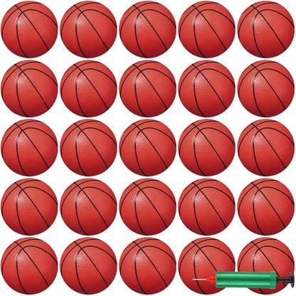 Leitee 30 Pcs 6 Inch Mini Basketballs with Pump Mini Hoop Outdoor Basketball Set for Toddlers Kids Replacement for Beach Pool Sports Beginner Ball Arcade Games Indoor Party Favors(Coffee Red)