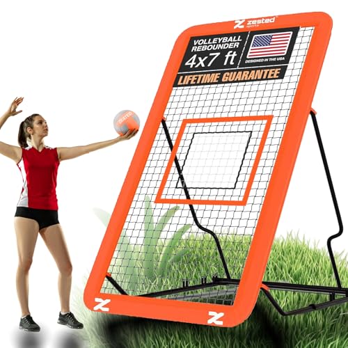 7x4 FT Multi-Sport Rebounder Net – Adjustable Training Net for Volleyball, Lacrosse, Baseball & Soccer – Heavy-Duty Steel Frame, High-Tension Net & Carry Bag for Indoor/Outdoor Practice