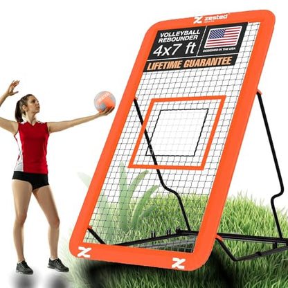 7x4 FT Multi-Sport Rebounder Net – Adjustable Training Net for Volleyball, Lacrosse, Baseball & Soccer – Heavy-Duty Steel Frame, High-Tension Net & Carry Bag for Indoor/Outdoor Practice