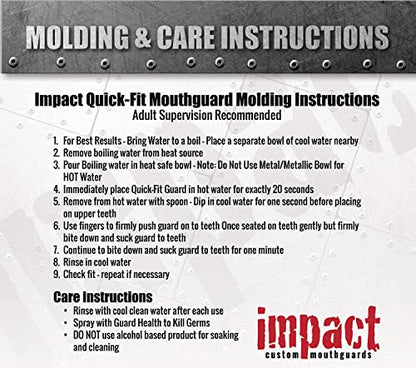 Impact Quick-Fit All Sports Mouthguard Boxing, MMA, Lacrosse, Football, Hockey, Basketball, Jiu-Jitsu, and More, Breathable Mouthguard for Adults, Metallic Red Fangs on Black