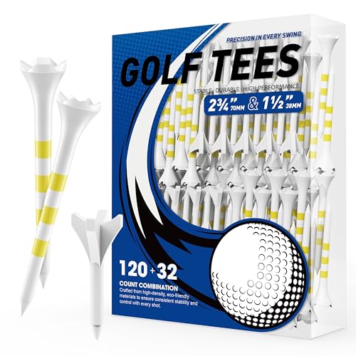 WVM Professional Plastic Golf Tees 152 Pack Combo, High & Low Tee Set with Enhanced Durability, Engineered for Stability, Low Friction, & Reduced Side Spin