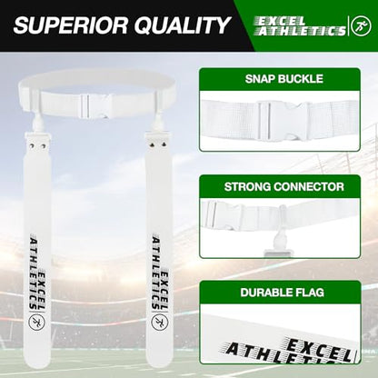 Adjustable Flag Football Set Youth, Kids & Adult with 1 Belt & 2 Flags Flag Football Flags, Flag Footbal Set Adult, Flag Football Belts, Flag Football Kit