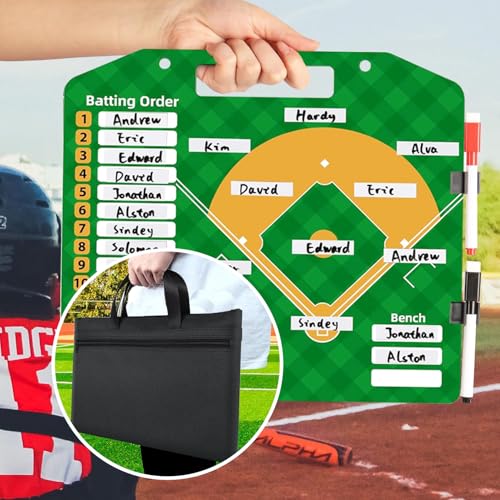 Magnetic Baseball Lineup Board | Baseball Dry Erase Coaching Broad | Softball Lineup Cards Marker Boards | Baseball Clipboard for Coaches | Baseball Lineup Board for Dugout