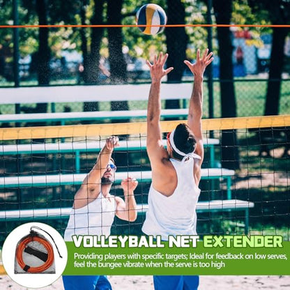 Volleyball Training Aids Elastic Volleyball Net Extender Hitting Trainer Accessory with Storage Bag Training Tool Raises Net Height for Serving, Blocking, Hitting Drills