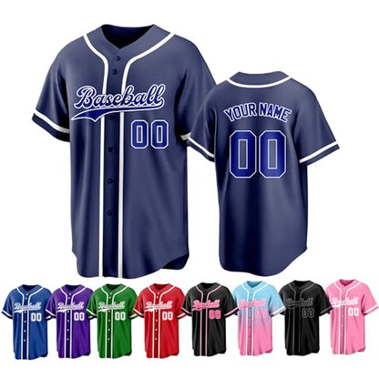 Custom Baseball Jersey Personalized Stitched Family Team Name Number Shirts Uniforms for Women Men Youth Kids - color: Blue-31