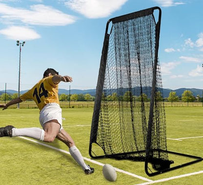 3x6FT Football Net with Throwing Target Strike Zone for Kicking Punting and QB Accuracy Training Portable Football Practice Equipment with Steel Base and Carry Bag - size: 40X80X40IN