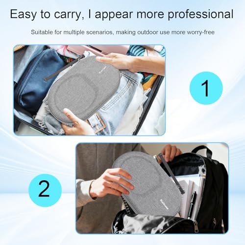Carrying Case for Ping Pong Paddles/Table Tennis Paddles, Hard Protecitve Bag with Adjustable Wrist Strap, Compact Design Portable Lightweight (Case Only) - color: Gray