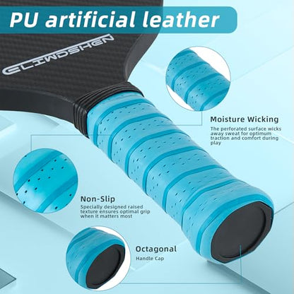 Pickleball paddles set of 2 | Rackets are made to USAPA standards | 3k fibreglass textured surface| rimless design | 16 mm polypropylene honeycomb core | Racket Set for Men, Women, Children.