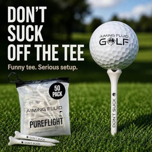 Don't Suck Collection - with Durable 4-Prong Golf Tee PureFlight Tech for Straighter and Longer Drives and Limited Edition Microfiber Magnetic Golfing Towel (16"x24")